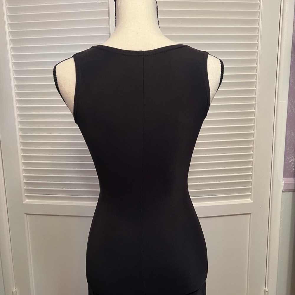 SZ M Black catsuit,, front zipper, flare leg,. - Picture 5 of 13